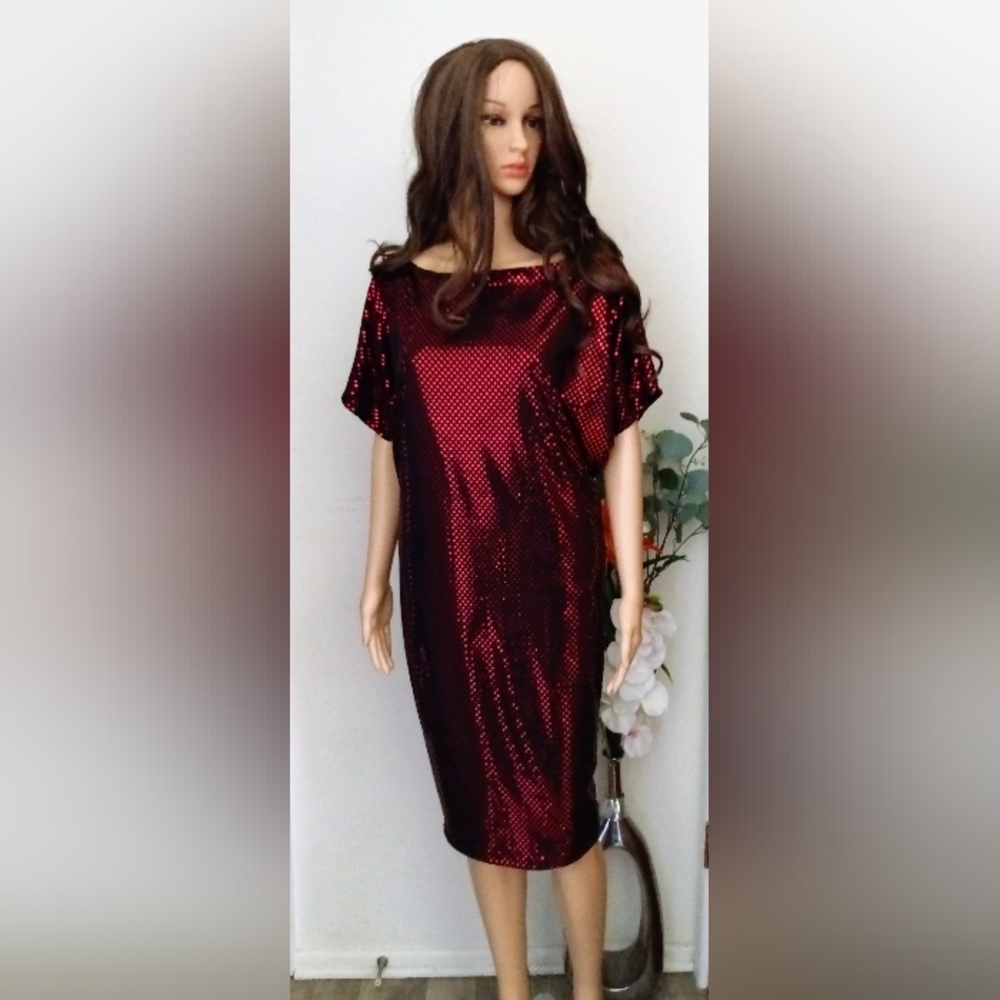 Night out Medium fashion Love burgundy sequin party dress